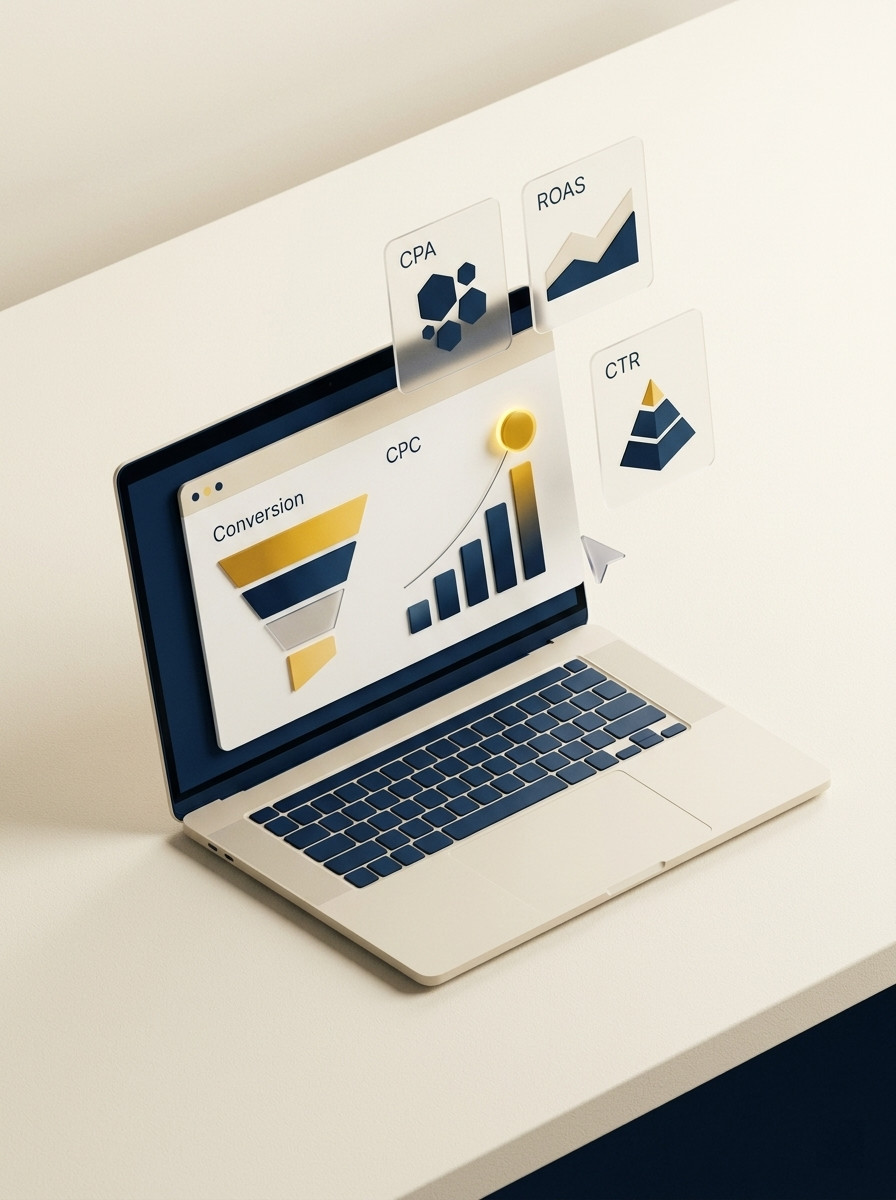 Google Ads — pulpit kampanii z metrykami konwersji i CPC