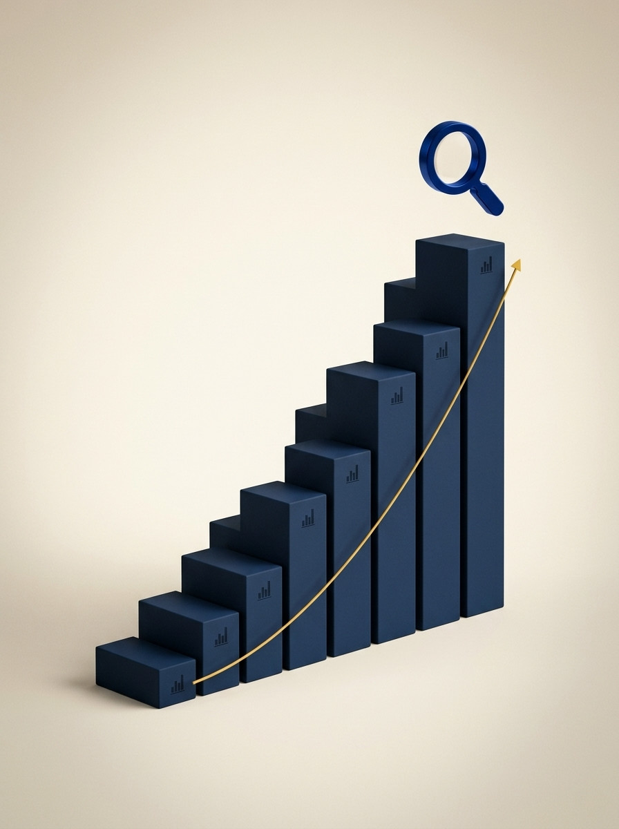 Pozycjonowanie stron — wykresy wzrostu ruchu organicznego w Google