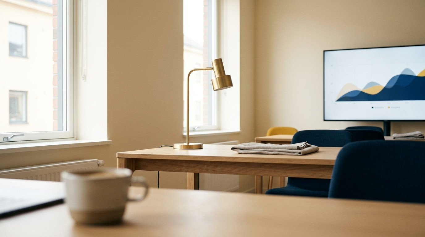 Nowoczesna przestrzeń biurowa w ciepłym świetle