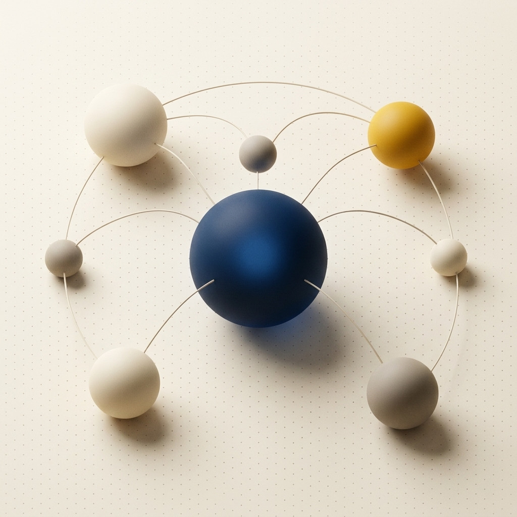 Link building — sieć połączonych węzłów reprezentujących domeny branżowe