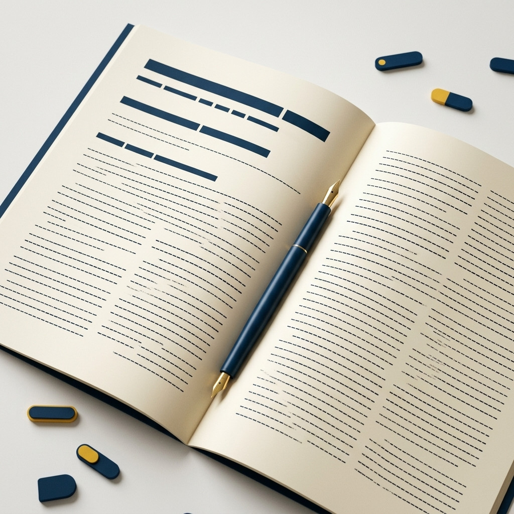 Treści SEO — otwarty artykuł z nagłówkami H1/H2 i pióro